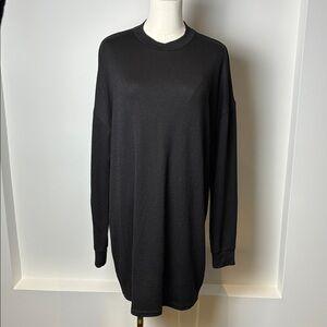 Wilfred Black Long-Sleeve Crewneck oversized sweater dress